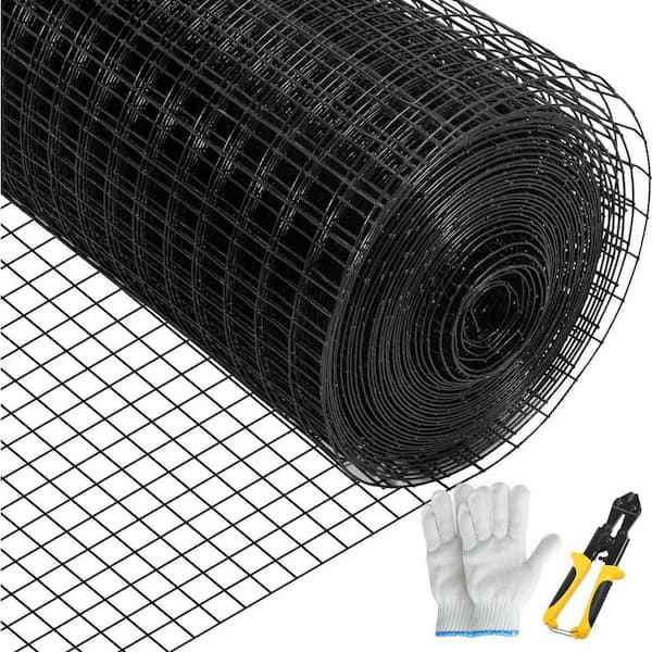37.6 in. L x 10.63 in. W x 9.85 in. H Black Galvanized Steel Free Standing Garden Galvanized Mesh (1-Pack)