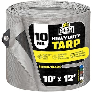 BOEN 20 ft. x 25 ft. Heavy-Duty Commercial Silver/Black Tarp Cover