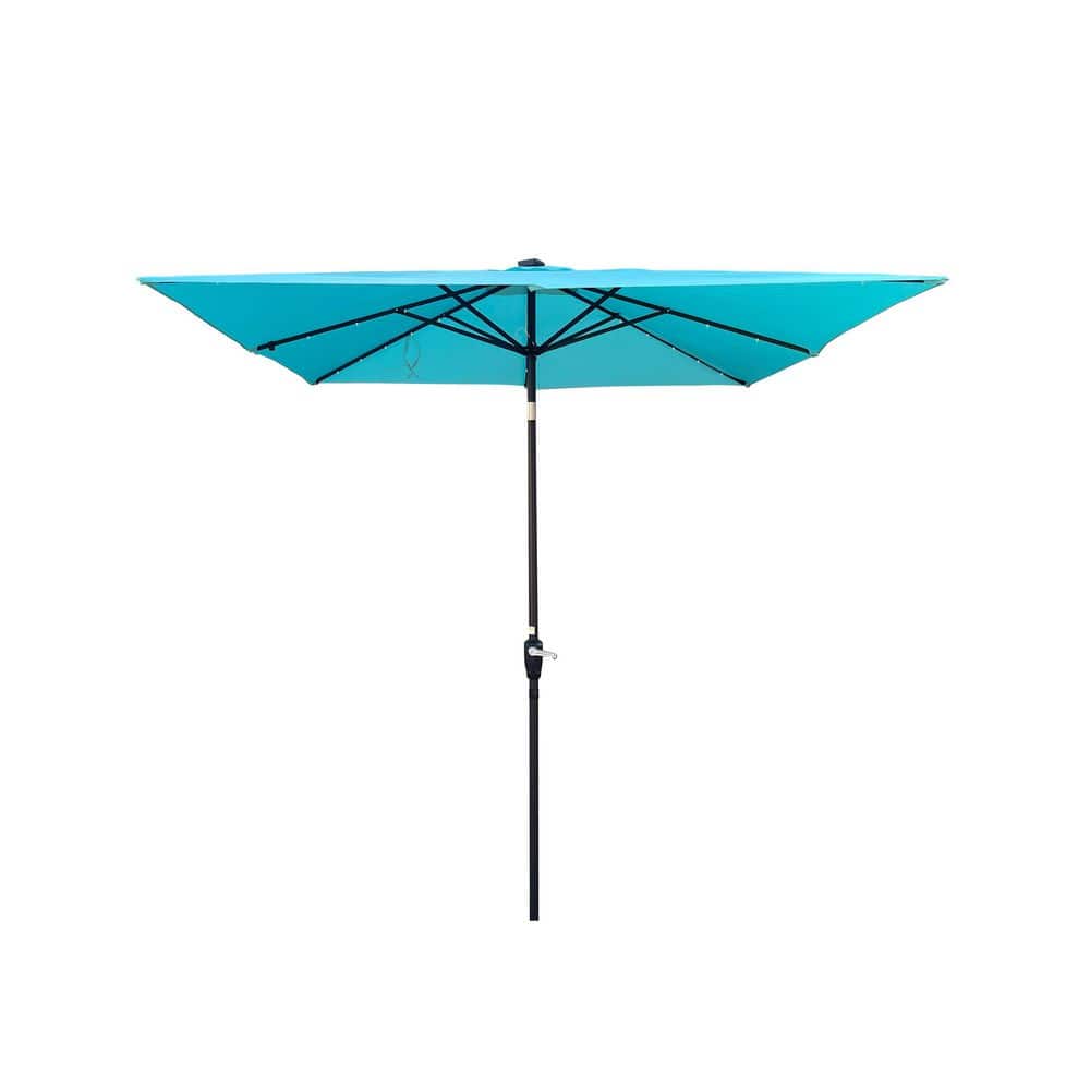 Evoxa 8.2 ft. Square Steel Outdoor Patio Umbrella in Turquoise with Solar-Powered LED Lights price history on PriceWatchPro