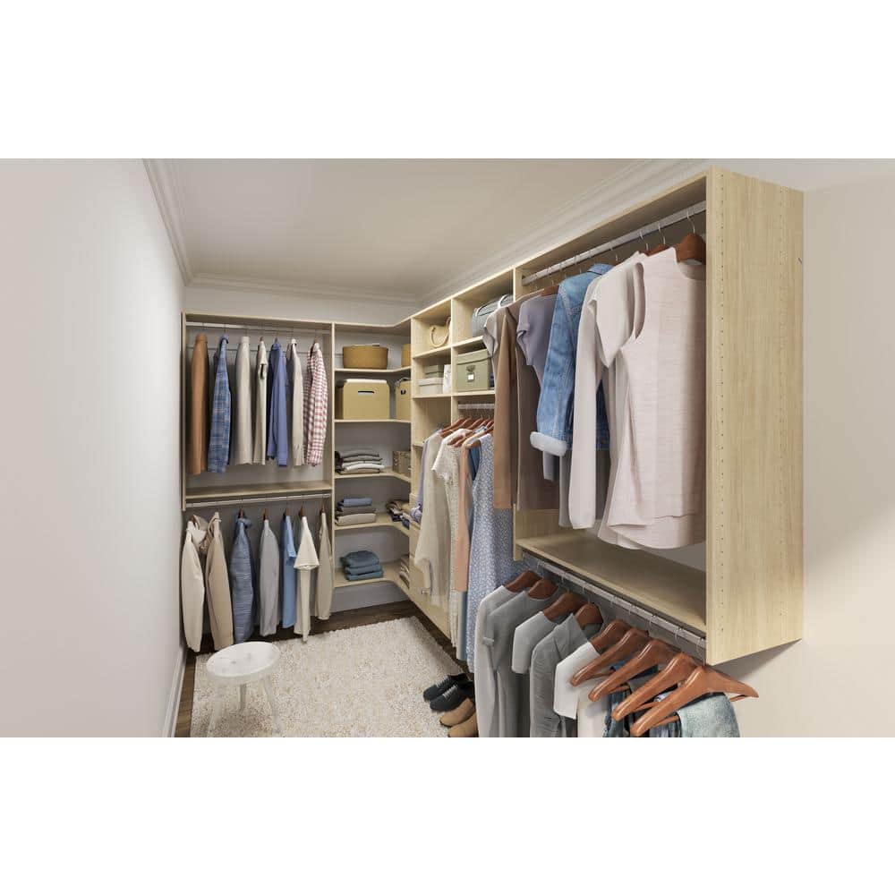 Harvest Blonde Corner Closet Kit with Drawers and Shelves