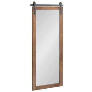 Cates 48 in. x 18 in. Classic Rectangle Framed Rustic Brown Wall Mirror