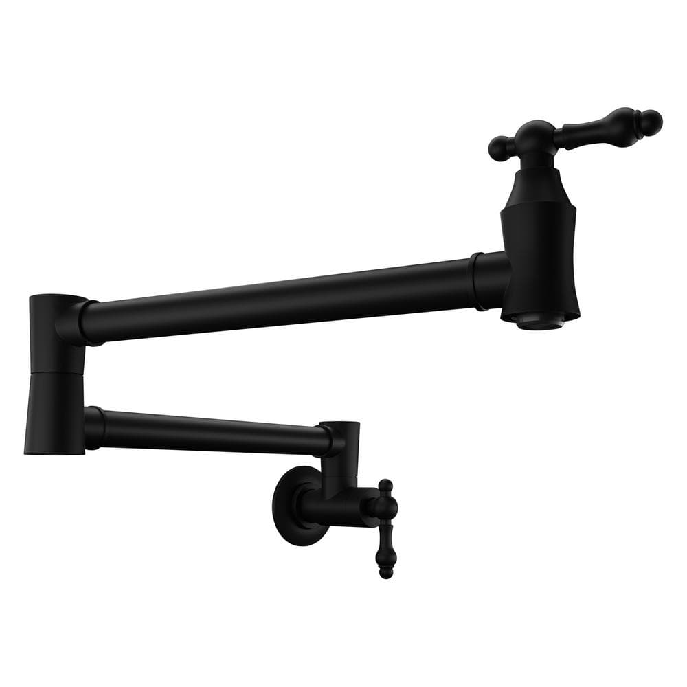 Marca 24 in. 360-Degree Wall Mounted Pot Filler with Dual Swivel in Matte Black price history on PriceWatchPro