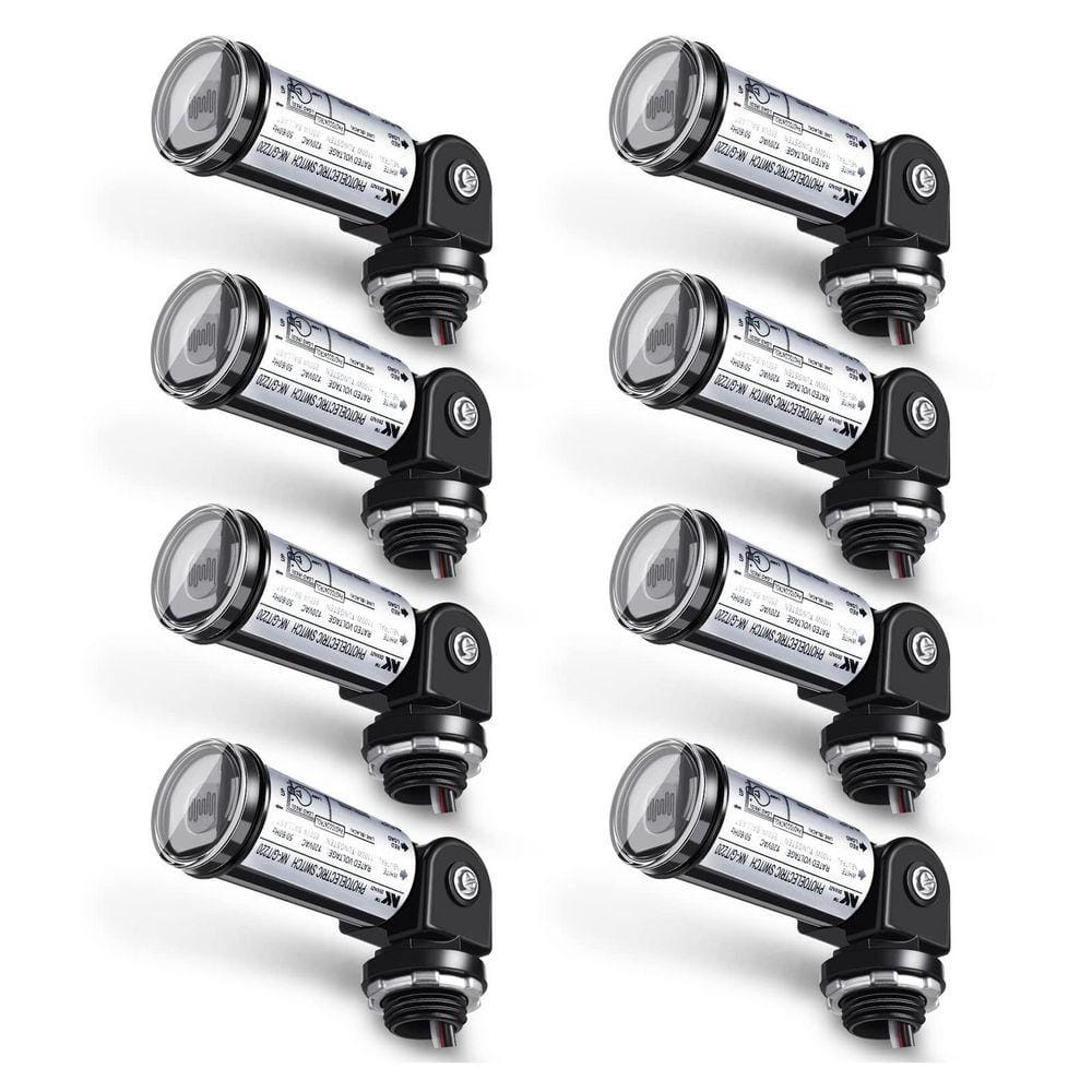 Dusk to Dawn 120-Watt LED Fluorescent Incandescent Wall Mount Light Control Black 8-Pack Photocell Sensor price history on PriceWatchPro