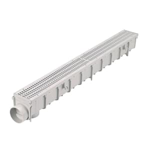 Pro Series 3 in. x 40 in. Plastic Channel Drain Kit with Grate