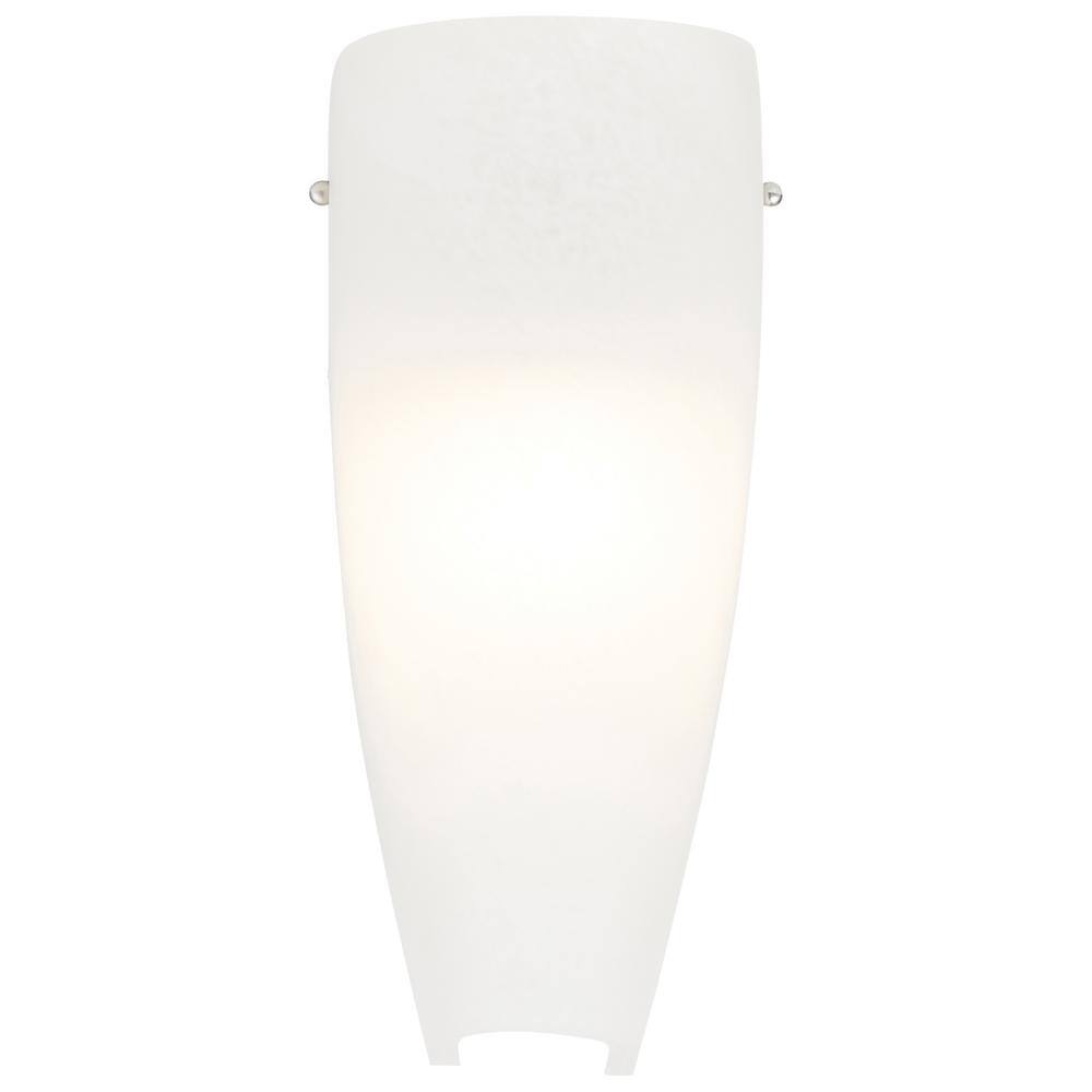Daphne 11.75" Brushed Steel and Alabaster Glass Wall Sconce