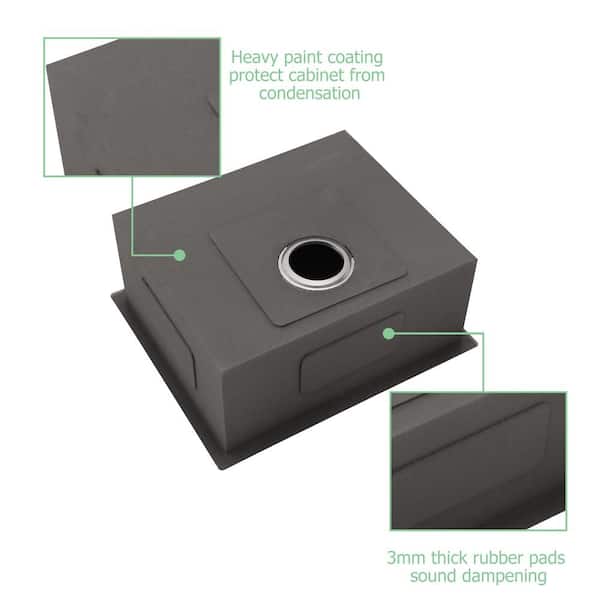 LORDEAR 25 in. x 22 in. Single Bowl Undermount 18-Gauge