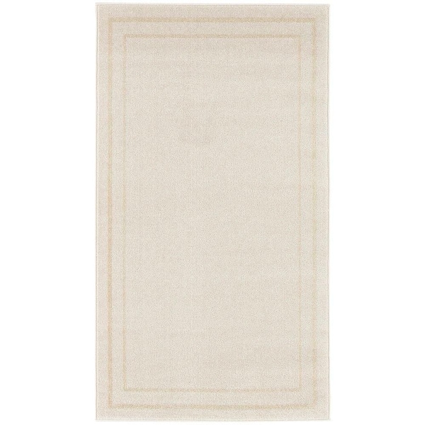 Nourison Essentials Ivory Gold 3 ft. x 5 ft. Solid Contemporary Area Rug