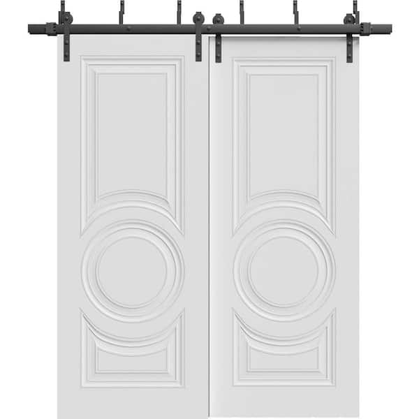 7801 36 in. x 96 in. Sold Core White Color Wood Sliding Barn Door with Hardware Kit
