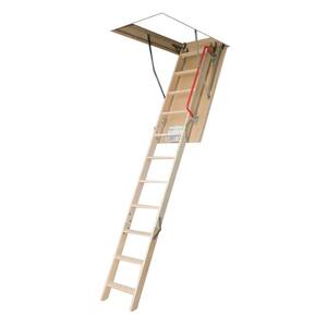 LWP 10 ft. 1 in., 25 in. x 54 in. Insulated Wood Attic Ladder with 300 lb. Load Capacity Type IA Duty Rating