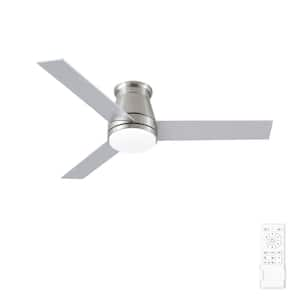 Topsky 48 in. Indoor Brushed Nickel Low Profile Standard Ceiling Fan with Light and Dual-Finish Blades