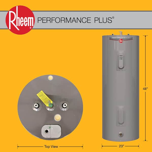 Rheem - Performance Plus 50 Gal Medium 4500-Watt Double Element Electric Water Heater w/ LED Diagnostic System - 9-Year Warranty