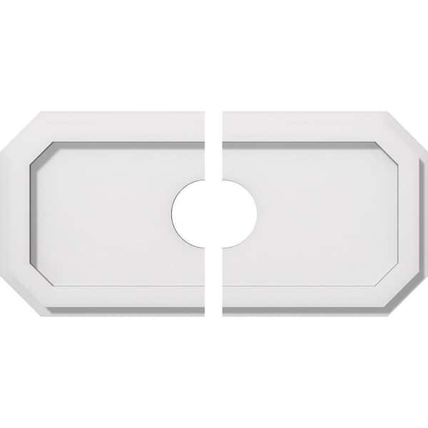Ekena Millwork 18 in. x 9 in. x 1 in. Emerald Architectural Grade PVC Contemporary Ceiling Medallion (2-Piece)