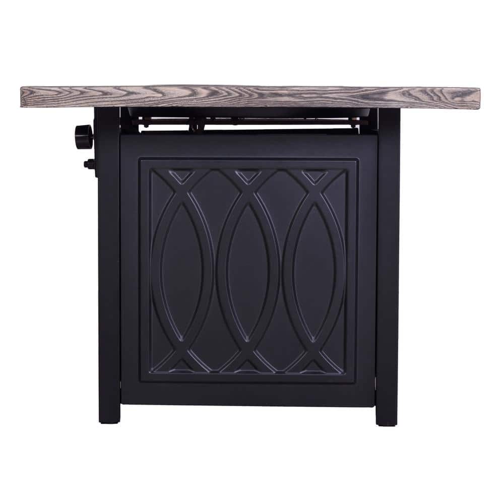 35 in. Outdoor 50,000BTU Auto-Ignition Propane Gas Fire Table in Black Brow