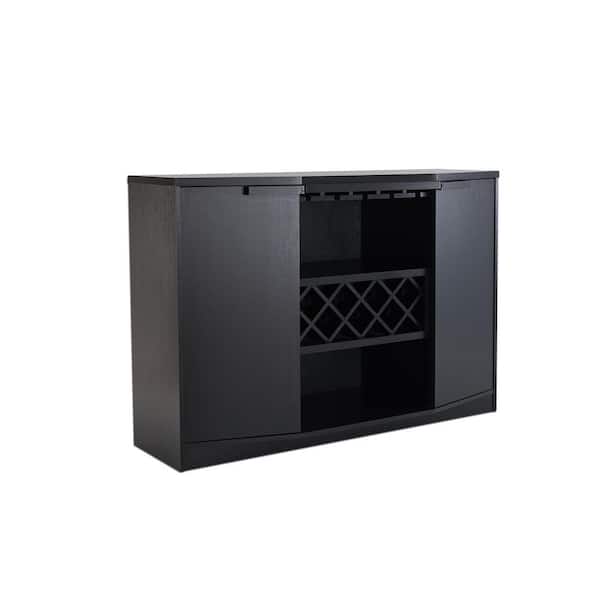 Furniture of America Faith Black Buffet with Wine Rack