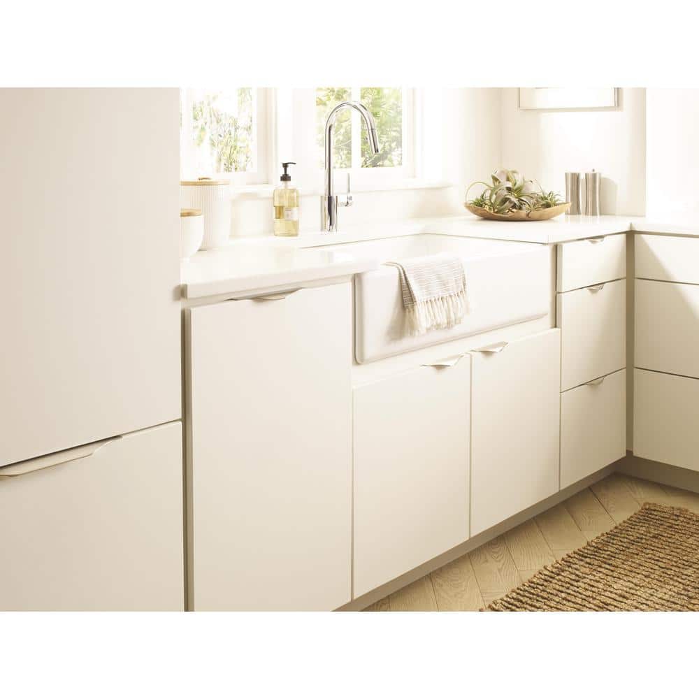 Brushed Nickel Modern Cabinet Edge Pull with Mounting Hardware