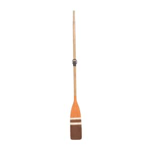 6 in. x  61 in. Wood Brown Novelty Canoe Oar Paddle Wall Decor with Arrow and Stripe Patterns