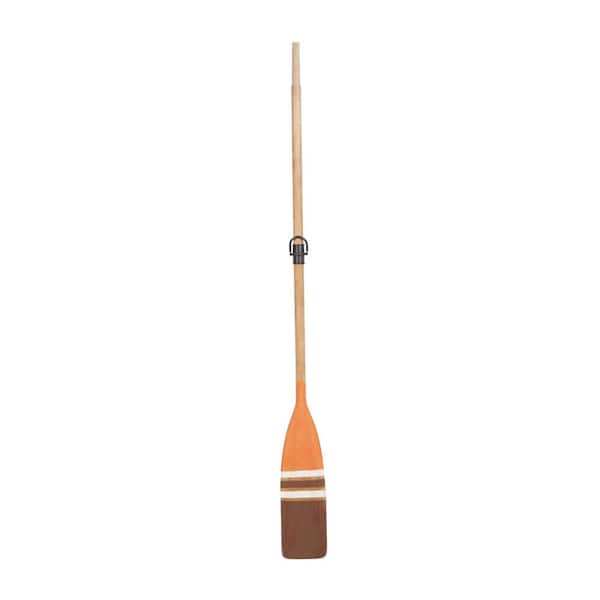 Litton Lane 6 in. x  61 in. Wood Brown Novelty Canoe Oar Paddle Wall Decor with Arrow and Stripe Patterns