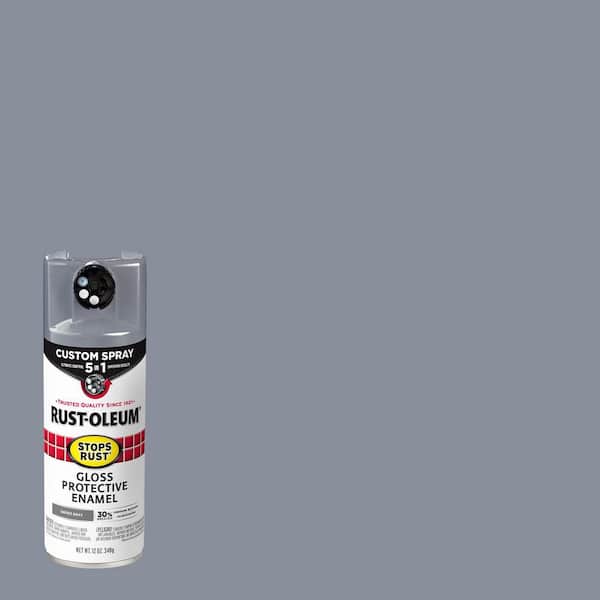 Rust-Oleum Stops Rust 12 oz. Custom Spray 5-in-1 Gloss Smoke Gray Spray Paint (Case of 6)