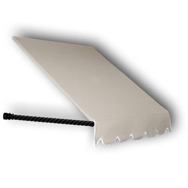 AWNTECH 5.38 ft. Wide Santa Fe Twisted Rope Arm Window/Entry Fixed Awning (44 in. H x 24 in. D) Linen