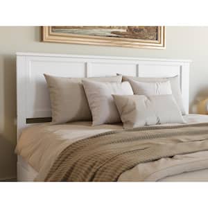 Madison White Solid Wood King Headboard with Attachable Turbo USB Device Charger