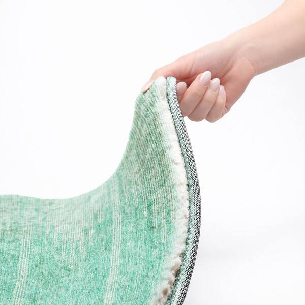 Dream Shag Premium Machine Washable Abstract ADS647 Teal 10 ft. x 14 ft. Area Rug