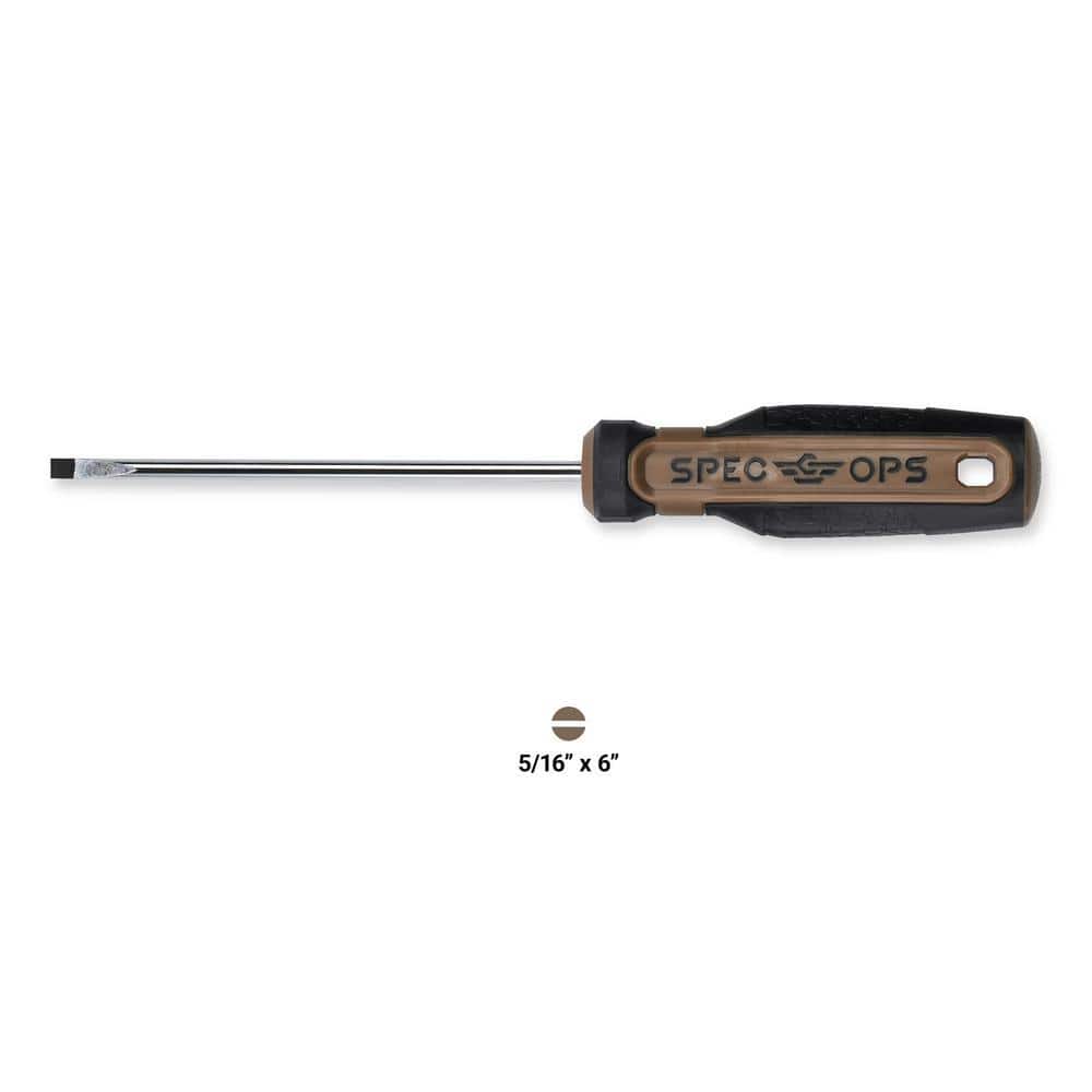 SPEC OPS 5/16 in. x 6 in. Slotted Screwdriver Magnetic Tip, Cr-Mo