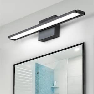 Bourget 25.2 in. Black Modern Integrated LED Bathroom Vanity Light 6000K