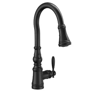 Weymouth Single-Handle Smart Touchless Pull Down Sprayer Kitchen Faucet with Voice Control and Power Boost in MB