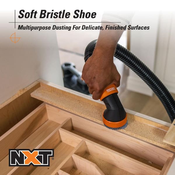 rustic dining table grooves cleaning with soft brush and vacuum attachment