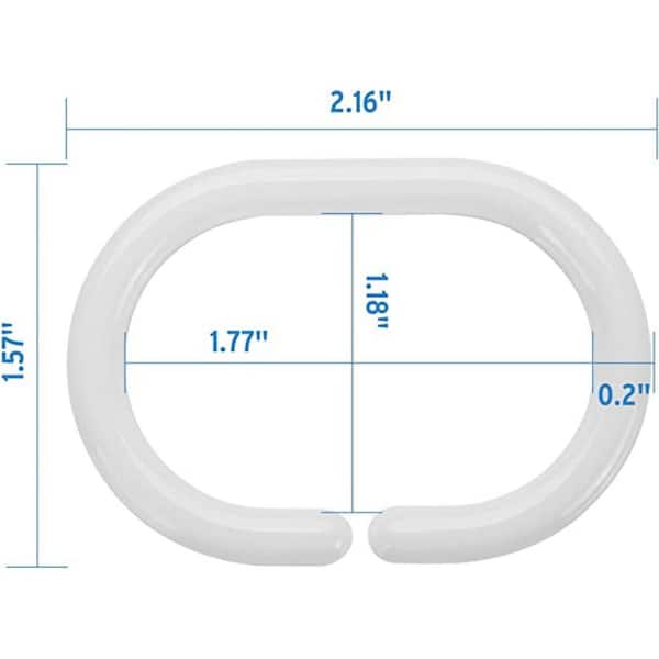 12PCS Plastic C Type Shower Curtain Hook Hanger Bath Drape Loop Clip Glide  Convenient Replacement Bathroom Accessories