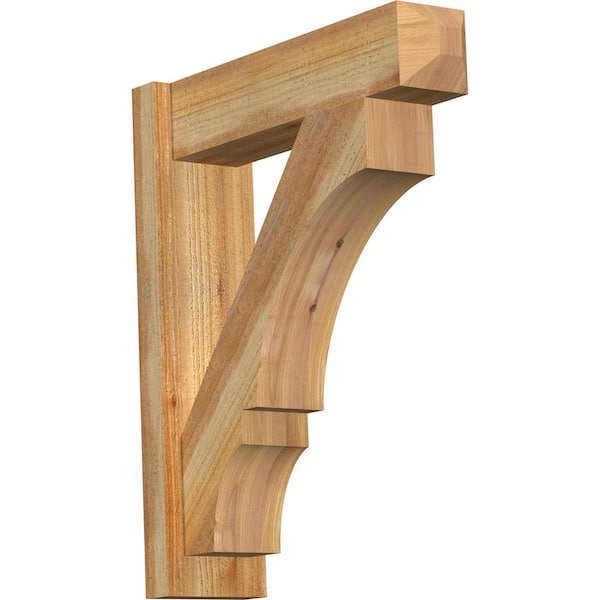 Ekena Millwork 6 in. x 26 in. x 22 in. Western Red Cedar Balboa Craftsman Rough Sawn Outlooker