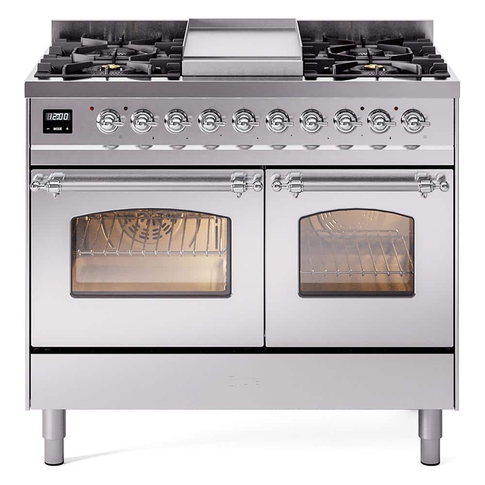 Nostalgie II 40 in. Dual Fuel Natural Gas Range with 6-Burnerss, Chrome Trim in Stainless Steel price history on PriceWatchPro