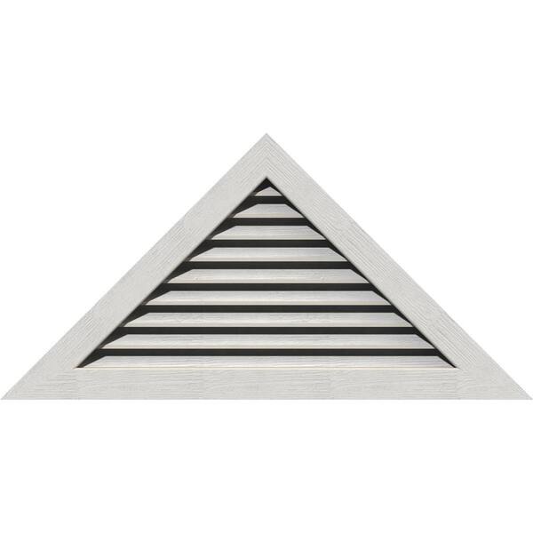 Ekena Millwork 56.125" x 28" Triangle Primed Rough Sawn Western Red Cedar Wood Gable Louver Vent Functional