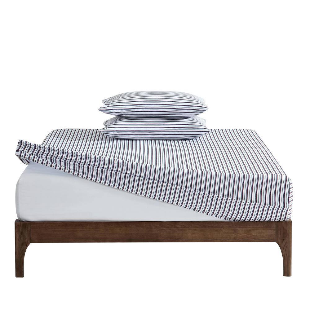 Bali Bliss Queen Navy Striped Microfiber Sheet Set