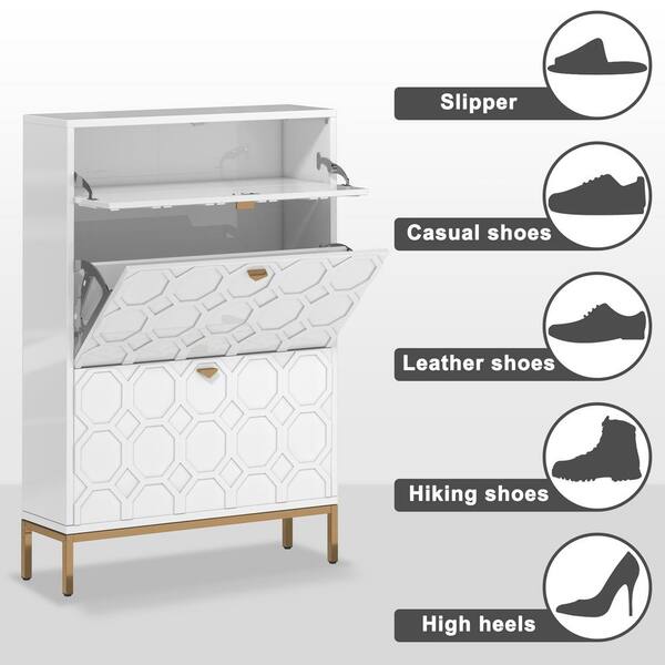 Magic Home 31.5 in. Black Slim Hallway Shoe Cabinet Shoe Rack Entryway  Organizer with Flip Drawers, Hooks, Adjustable Panel CS-PP196910AAD - The  Home Depot