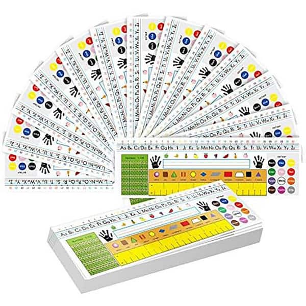 30 Piece Self Adhesive Desk Nameplates Primary Student Teacher Name Tags Copperplate Paper Alphabet Number Pack