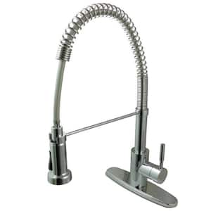 Modern Single-Handle Pull-Down Sprayer Kitchen Faucet in Polished Chrome