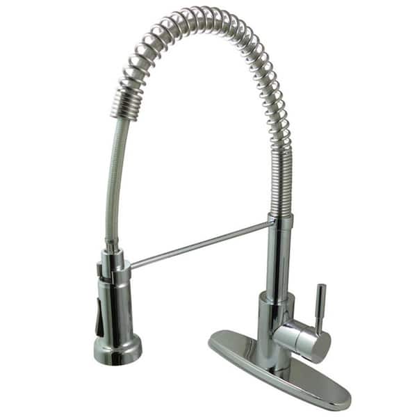 Kingston Brass Modern Single-Handle Pull-Down Sprayer Kitchen Faucet in Polished Chrome