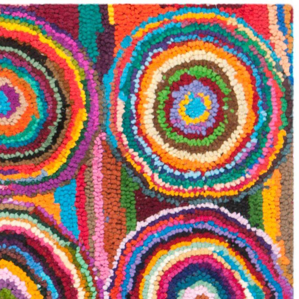 Handmade Multicolor Cotton Tufted Abstract Rectangular Rug 4' x 6'