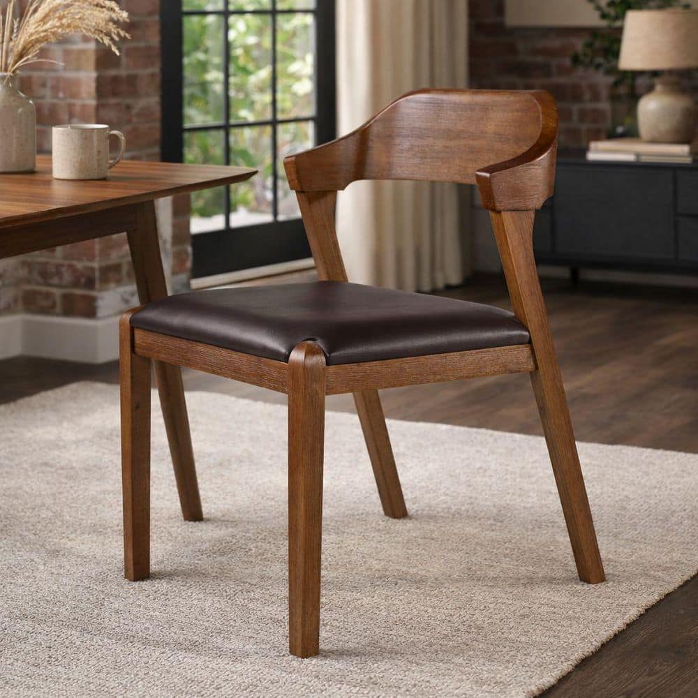 Boraam Rasmus Chestnut Wire-Brush Dining Chair with Cushion 77316