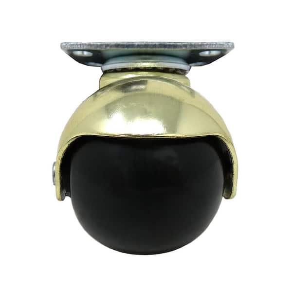 Shepherd 2 in. Black Rubber and Brass Hooded Ball Swivel Plate Caster with  80 lb. Load Rating 9517 - The Home Depot