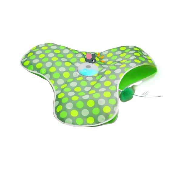 KIWDZFU Interactive Cat Toy Automatic Motion Activated Hide Seek with Moving Feather Chirping USB Rechargeable