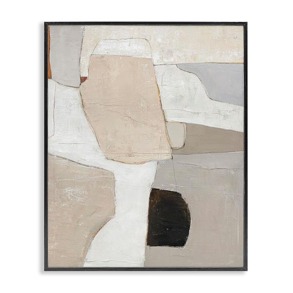 Beige Shape Geometrics by Design Fabrikken Black Framed Abstract Giclee Art Print 20 in. x 16 in.