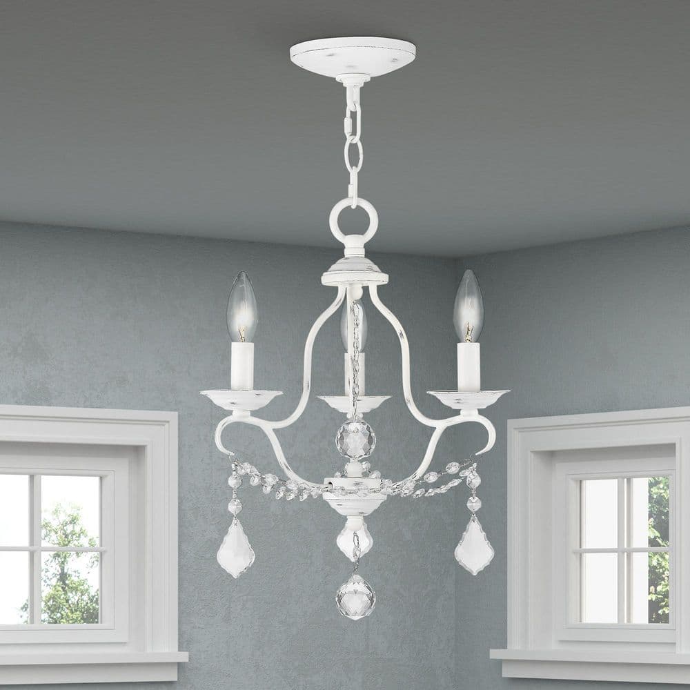 Langdon 3 Light Antique White Mini Chandelier price history on PriceWatchPro