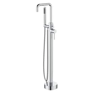1-Handle Claw Foot Tub Faucet with Hand Shower in Chrome