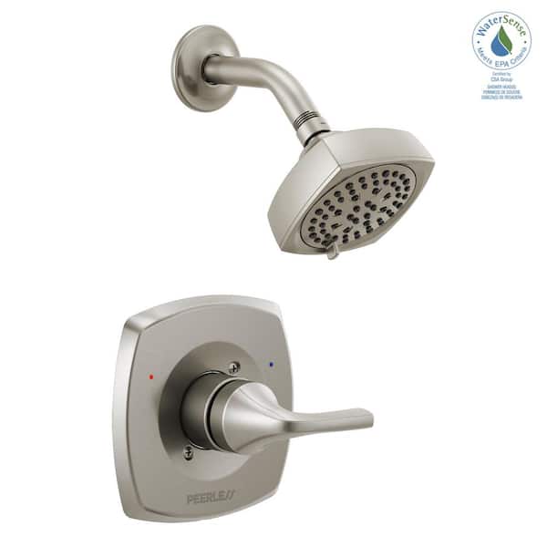 Peerless Parkwood 1-Handle Wall-Mount Shower Faucet Trim Kit in Brushed Nickel (Valve not Included)