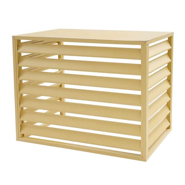 43 in. x 23.6 in. x 31.5 in. H Yellow Metal Garden Fence Outdoor Air Conditioner Cover