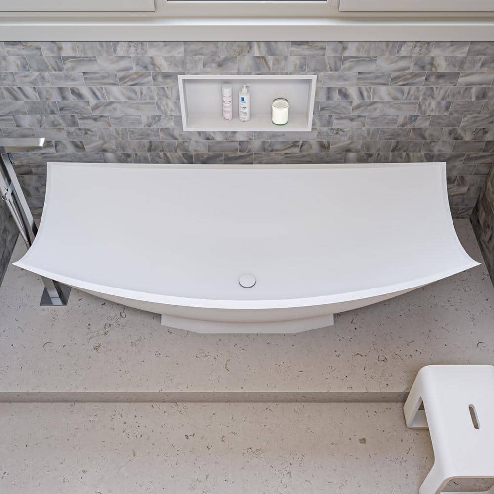 Matte White Stainless Steel 24" Horizontal Shower Shelf Niche