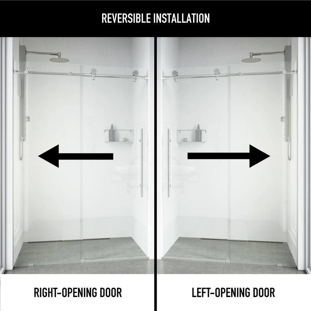 Elan E-Class 52" Frameless Chrome Sliding Shower Door