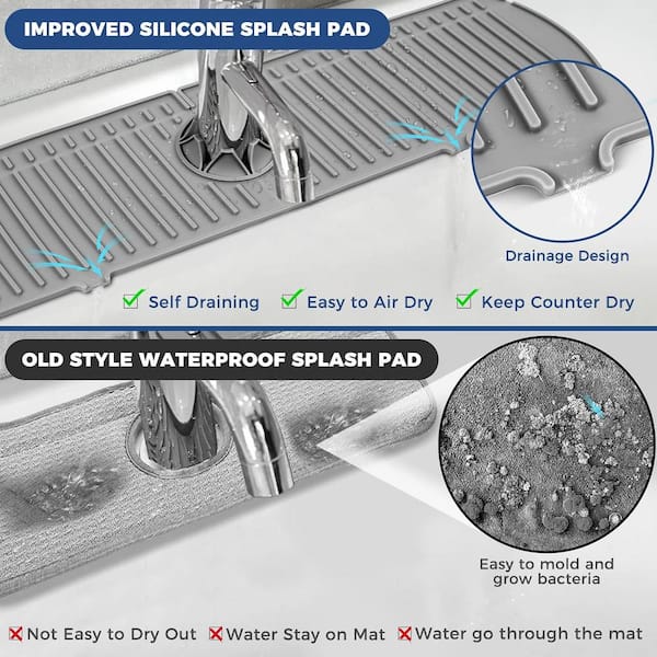 Sink Splash Faucet Guard Mat Kitchen Silicone Pad Drain Guard